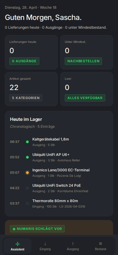 Numaris Lager App Mobile
