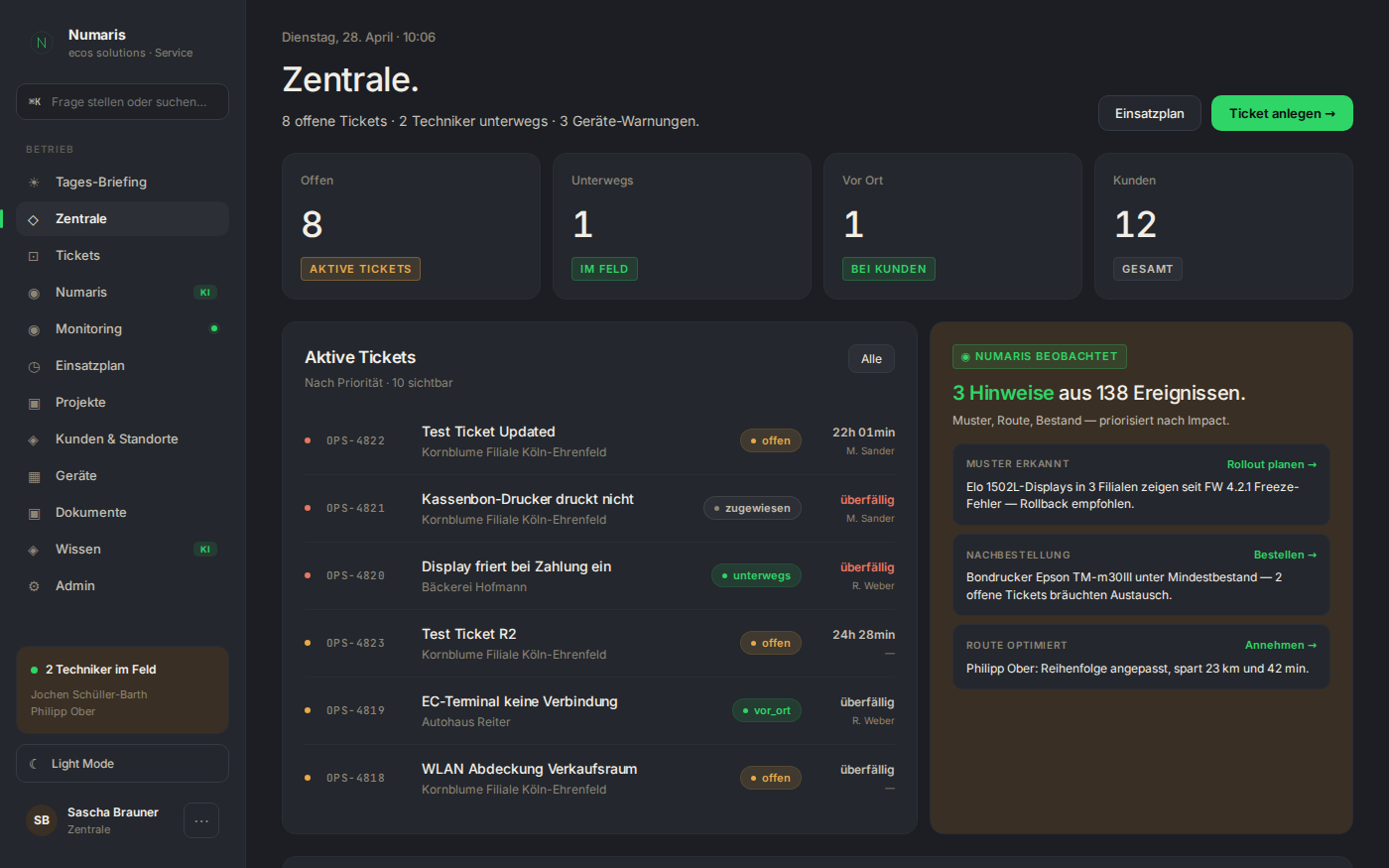 Numaris Operations App Desktop